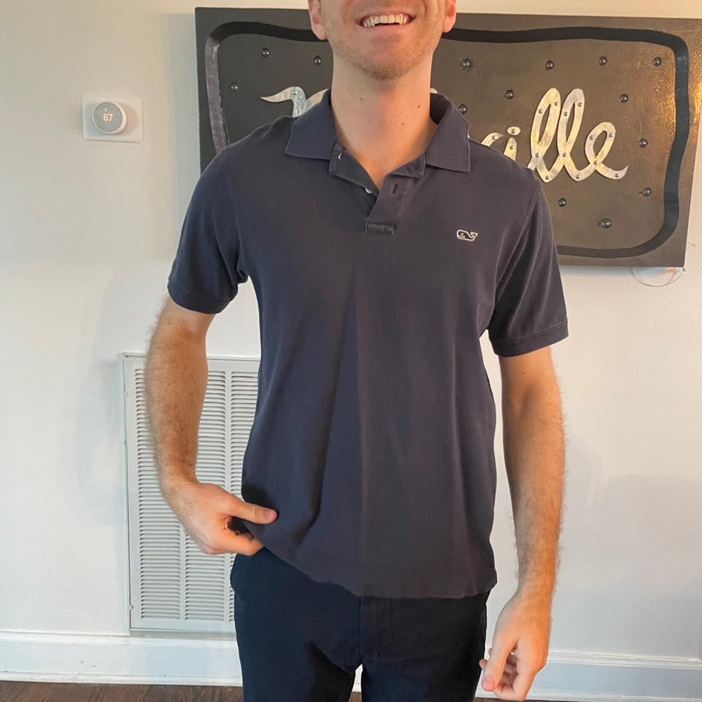 Vineyard Vines small short sleeve navy polo
